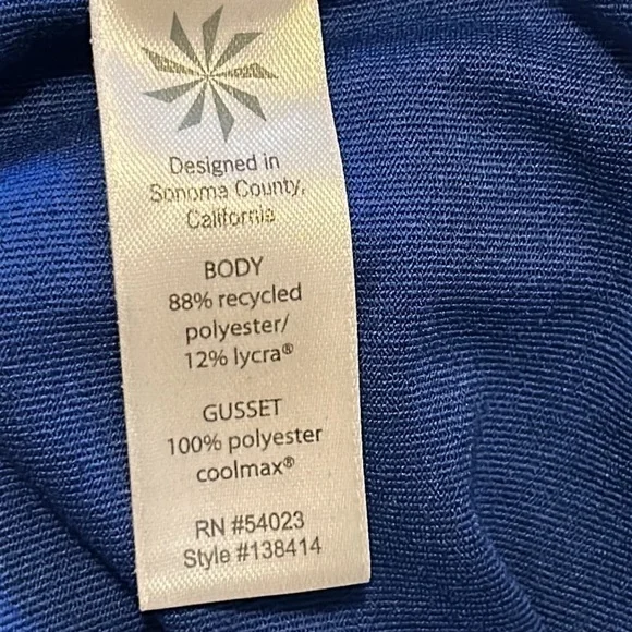 Athleta Chaturanga Tight Leggings in Admiral Stripe Cobalt Blue & Navy Sz Small - Picture 8 of 9